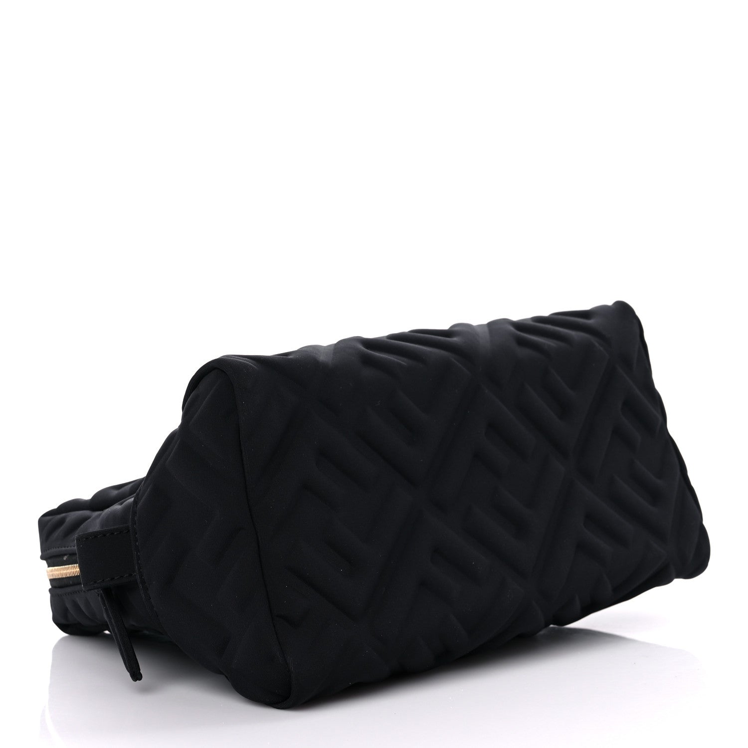 Fendi Lycra FF Embossed Medium Trapezoid Beauty Pouch Black 4 of 15