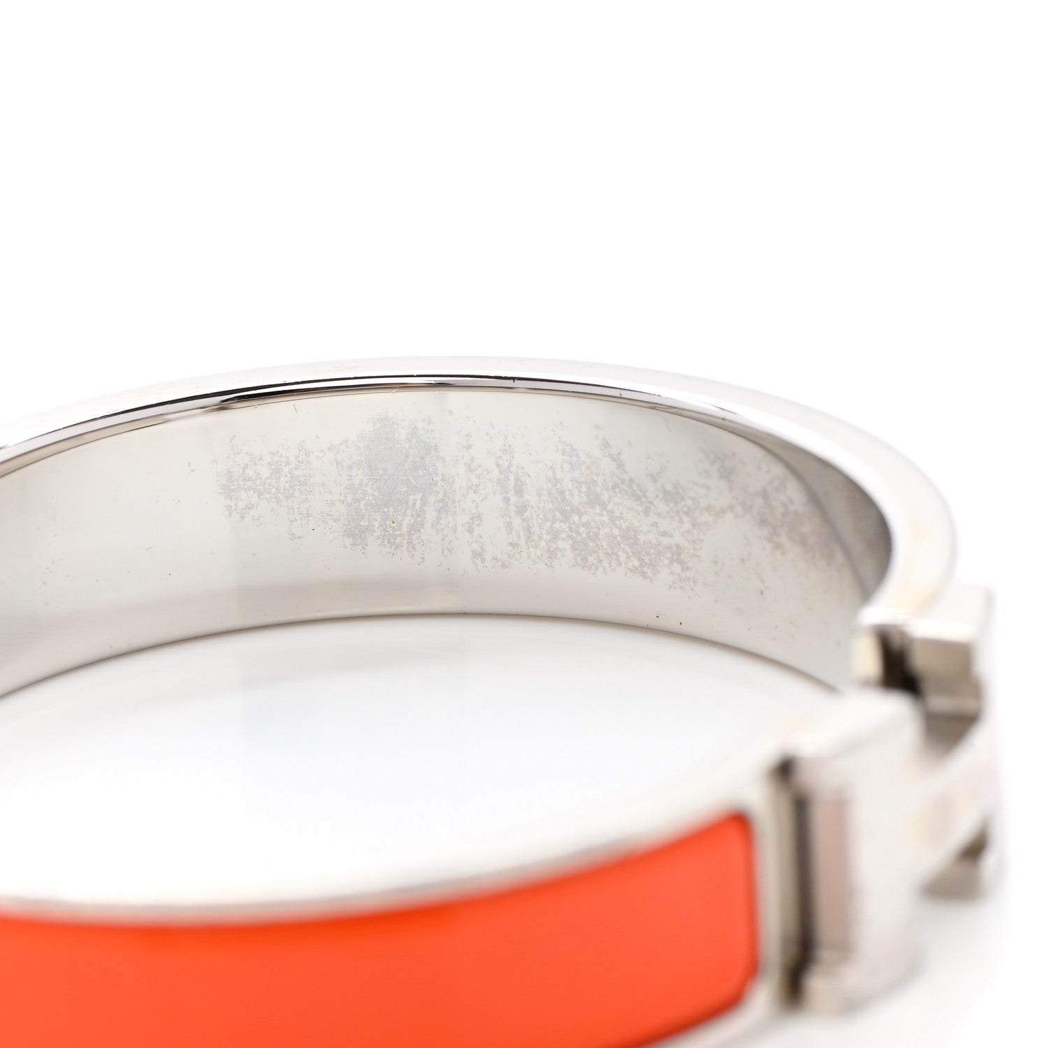 Hermes Enamel Narrow Clic Clac H Bracelet PM Orange 6 of 8