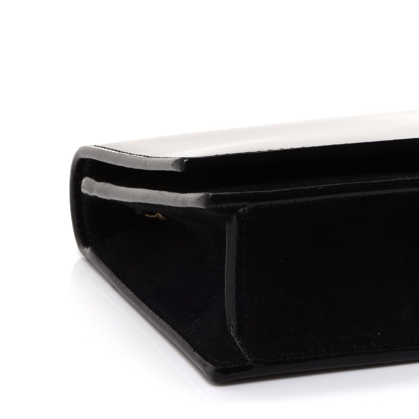 Patent Suede Fie Clutch Black