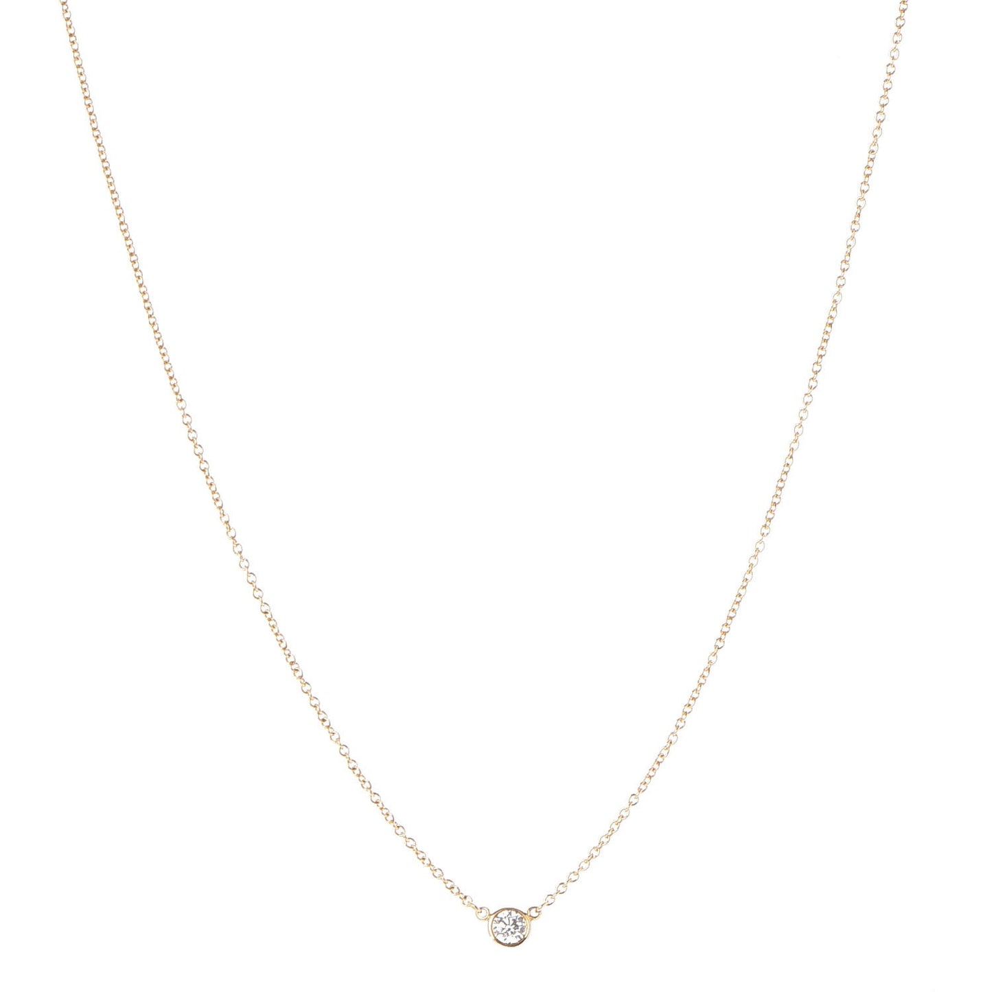 18K Yellow Gold Diamond .14ct Elsa Peretti Diamonds by the Yard Pendant Necklace