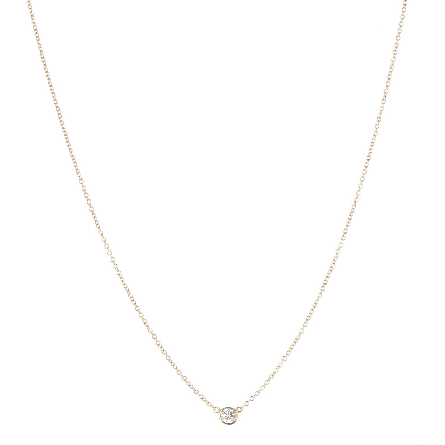 Tiffany 18K Yellow Gold Diamond .14ct Elsa Peretti Diamonds by the Yard Pendant Necklace 1 of 8