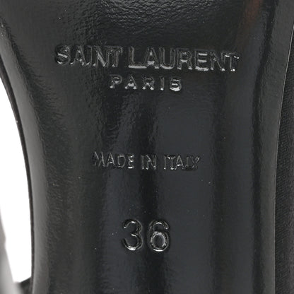 Saint Laurent Crepe Satin Crystal Satine 110 Sandals 36 Black 8 of 9