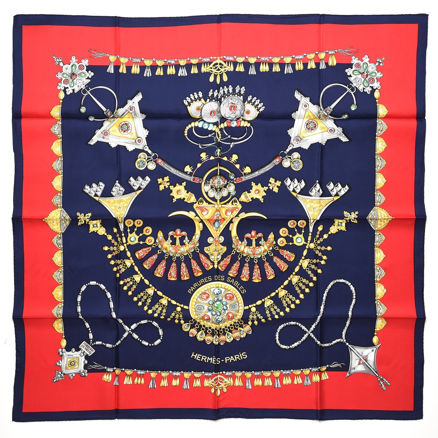 Hermes Silk Parures Des Sables Scarf 90 1 of 6