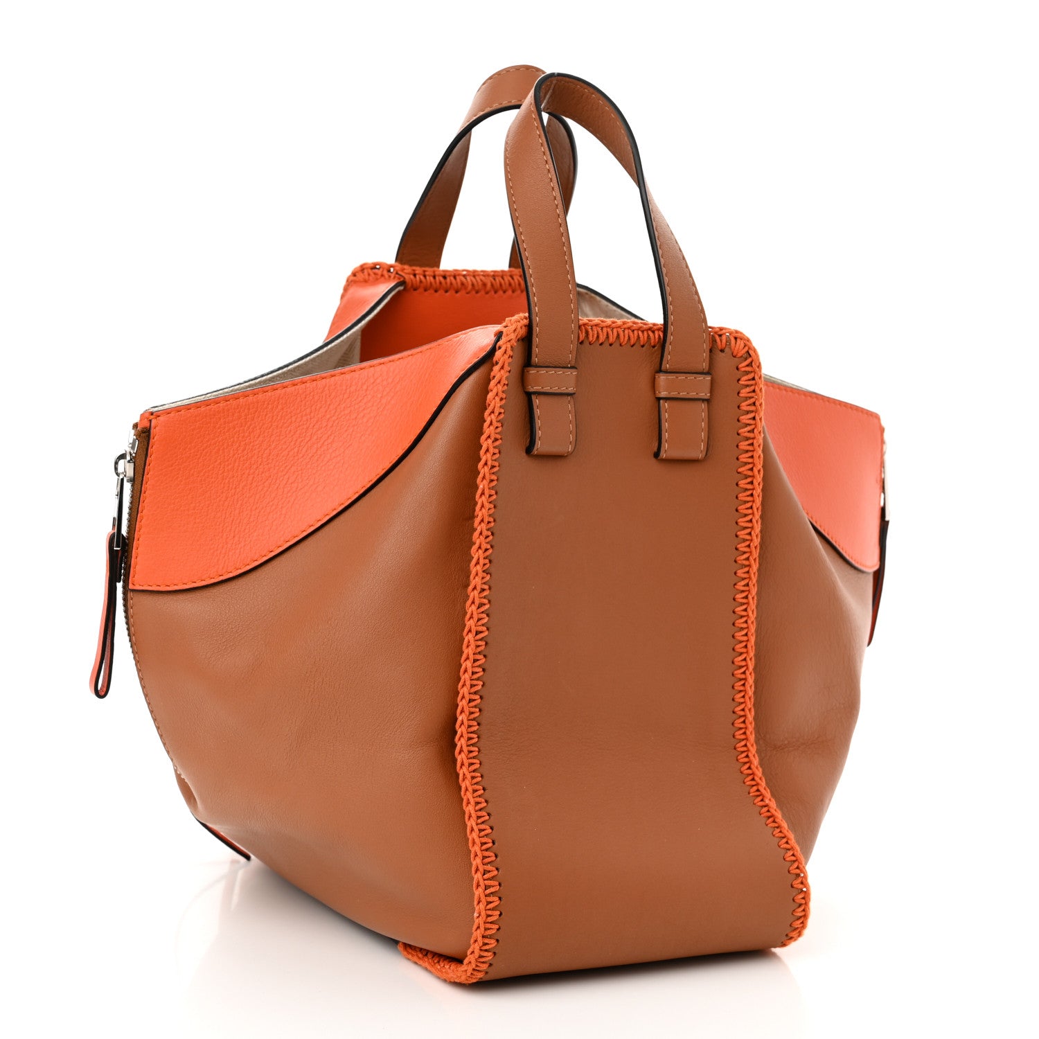 Loewe Calfskin Whipstitch Small Hammock Shoulder Bag Tan Orange 3 of 10