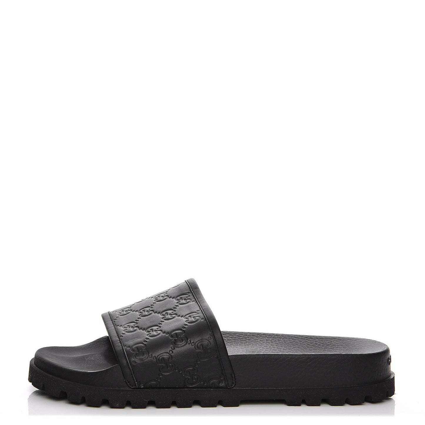 Guccissima Mens Lug Sole Slide Sandals 11 Black