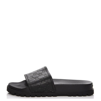 Gucci Guccissima Mens Lug Sole Slide Sandals 11 Black 1 of 9