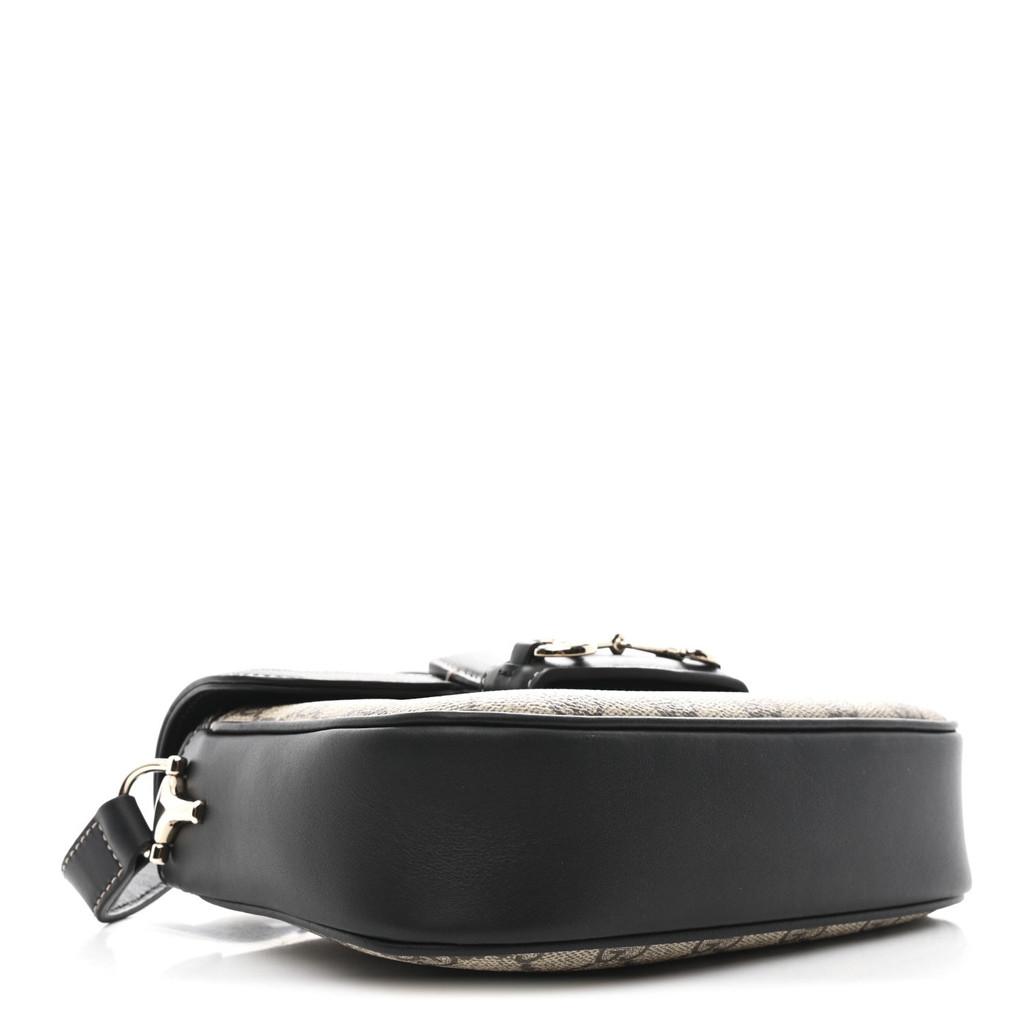 GG Supreme Monogram Horsebit 1955 Soft Small Shoulder Bag Beige Black