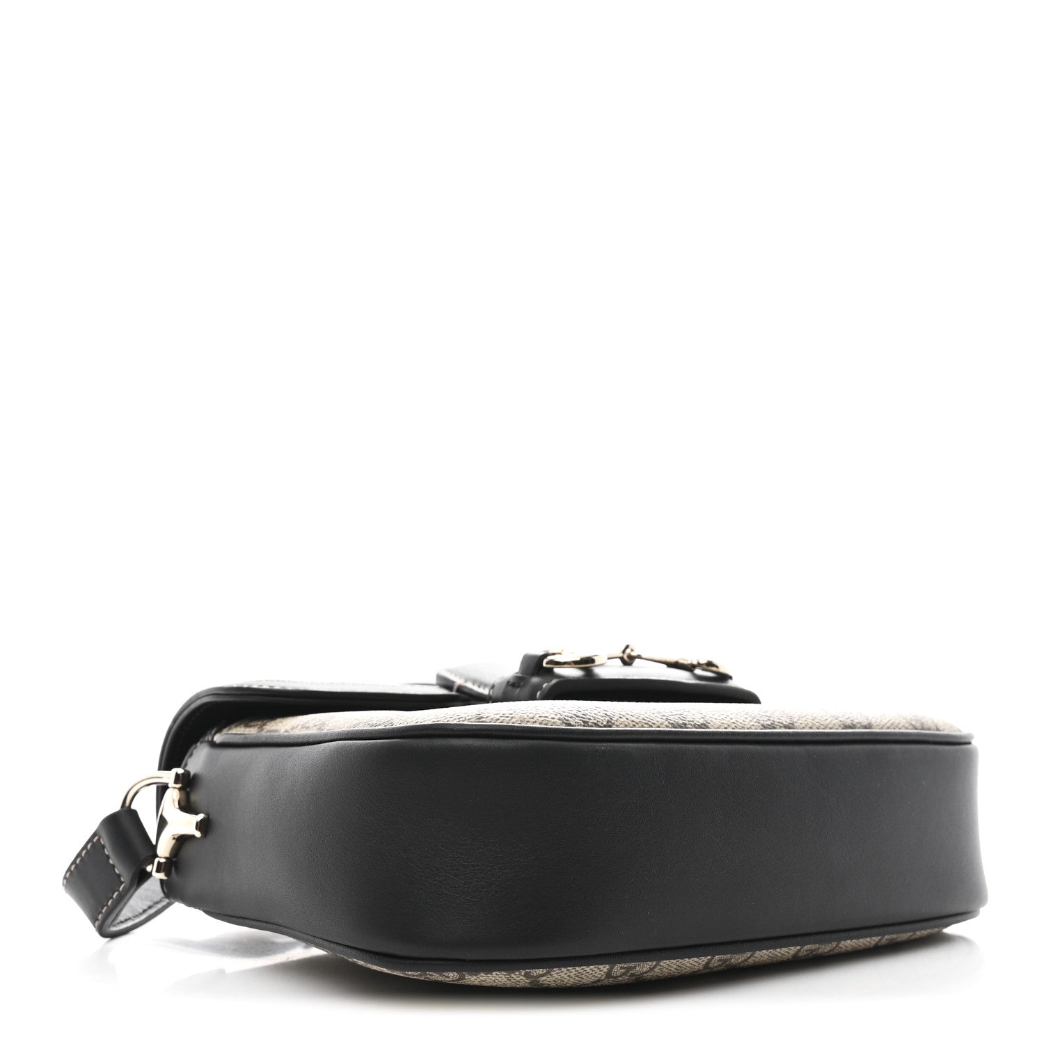 Gucci GG Supreme Monogram Horsebit 1955 Soft Small Shoulder Bag Beige Black 4 of 10