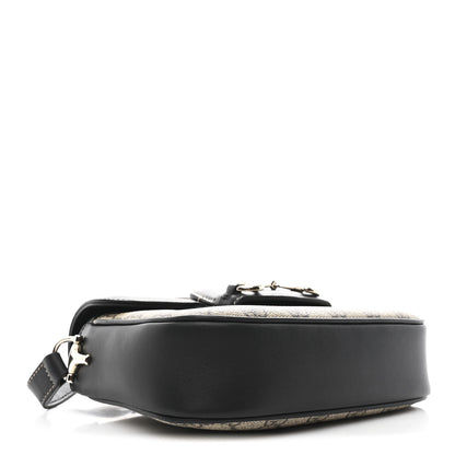 Gucci GG Supreme Monogram Horsebit 1955 Soft Small Shoulder Bag Beige Black 4 of 10