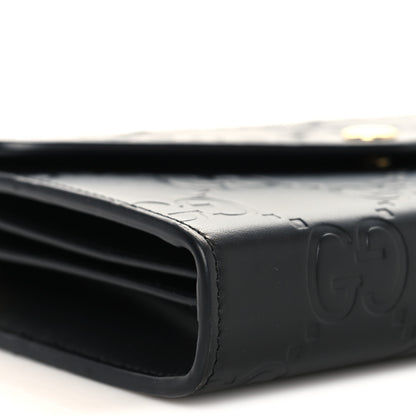 Gucci Calfskin GG Debossed Chain Wallet Black 8 of 9