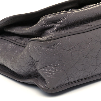 Saint Laurent Crinkled Calfskin Matelasse Monogram Medium Niki Chain Satchel Fog 7 of 9