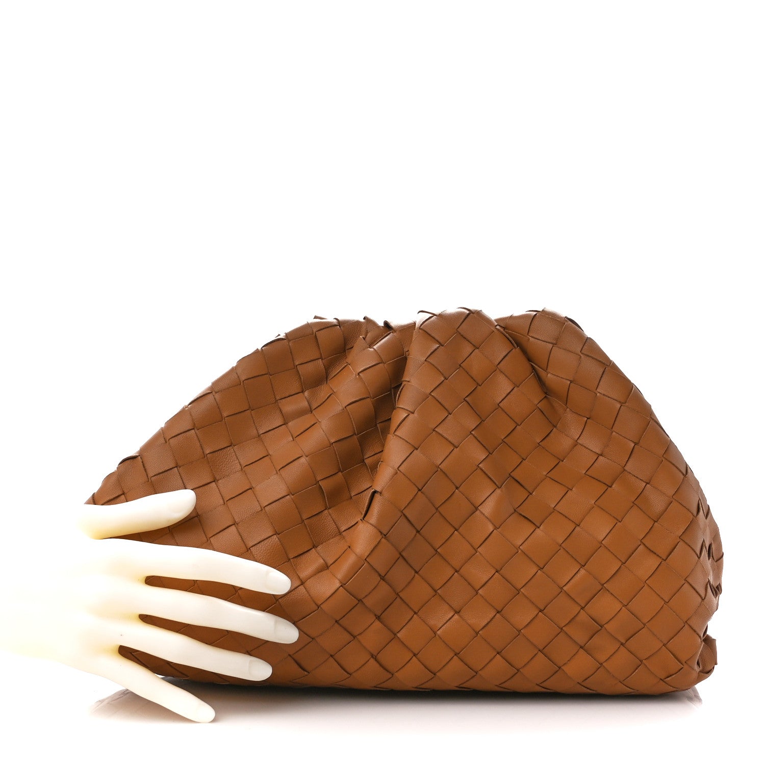 Bottega Veneta Nappa Maxi Intrecciato The Pouch Oversized Clutch Caramel 2 of 13