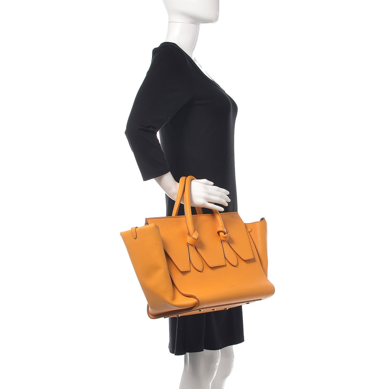 Celine Crisped Calfskin Large Tie Knot Tote Saffron 2 of 8