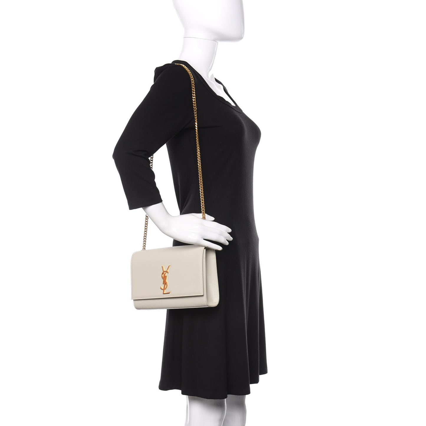 Grain De Poudre Medium Classic Monogram Kate Satchel Crema Soft