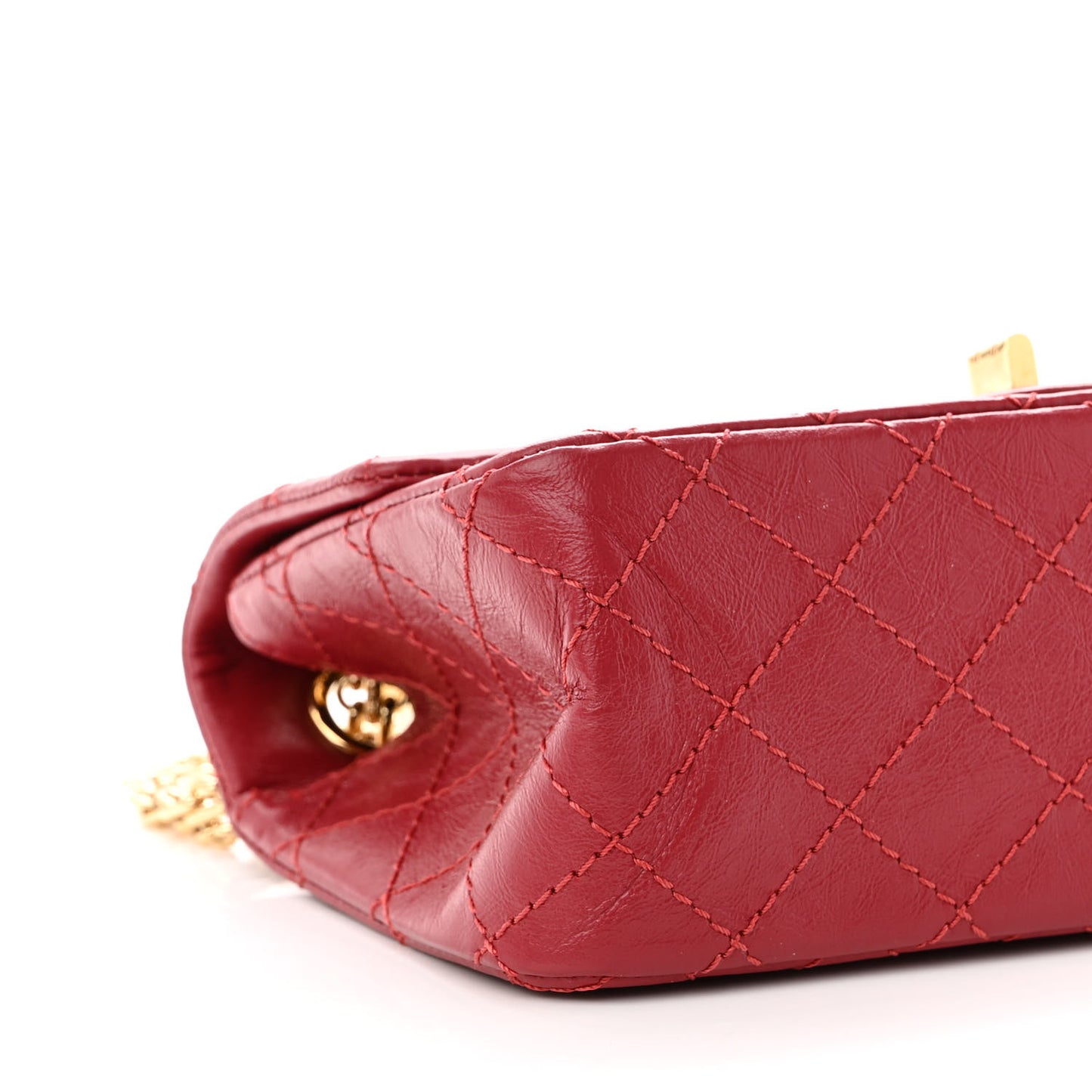 Aged Calfskin Quilted 2.55 Reissue Mini Flap Red