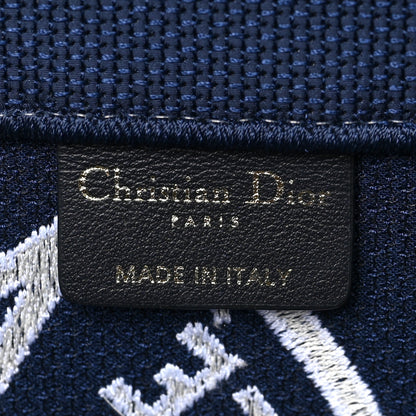 Christian Dior Canvas Jute Dior Union Embroidered Medium Book Tote Blue 6 of 8
