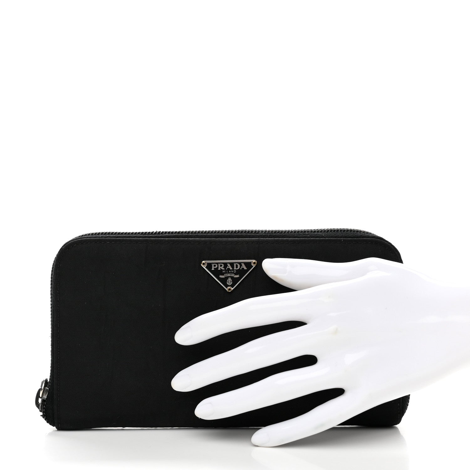 Prada Tessuto Nylon Zip Around Wallet Black 2 of 9