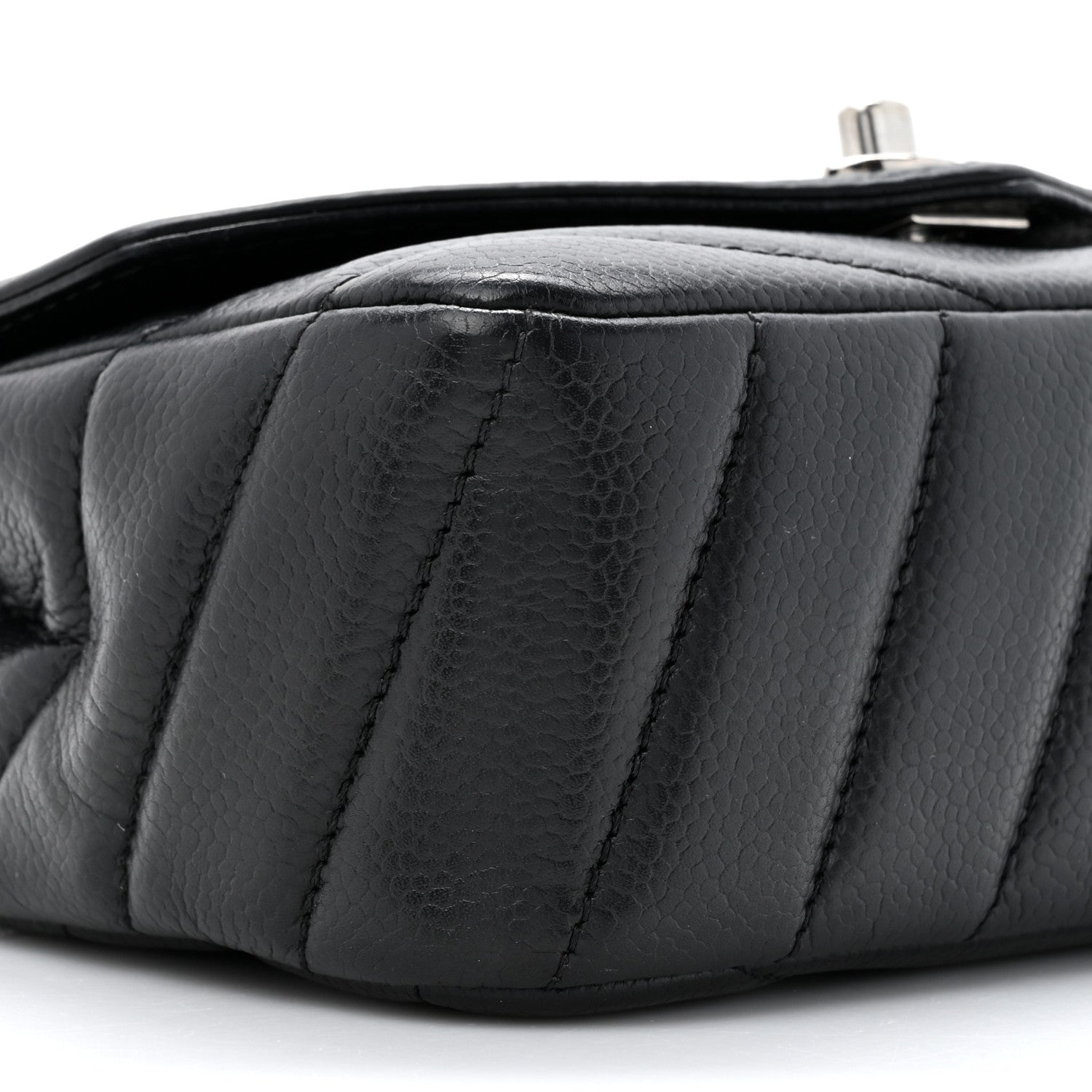 Chanel Caviar Chevron Quilted Small Single Flap Black 10 of 10