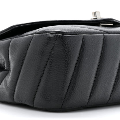 Chanel Caviar Chevron Quilted Small Single Flap Black 10 of 10