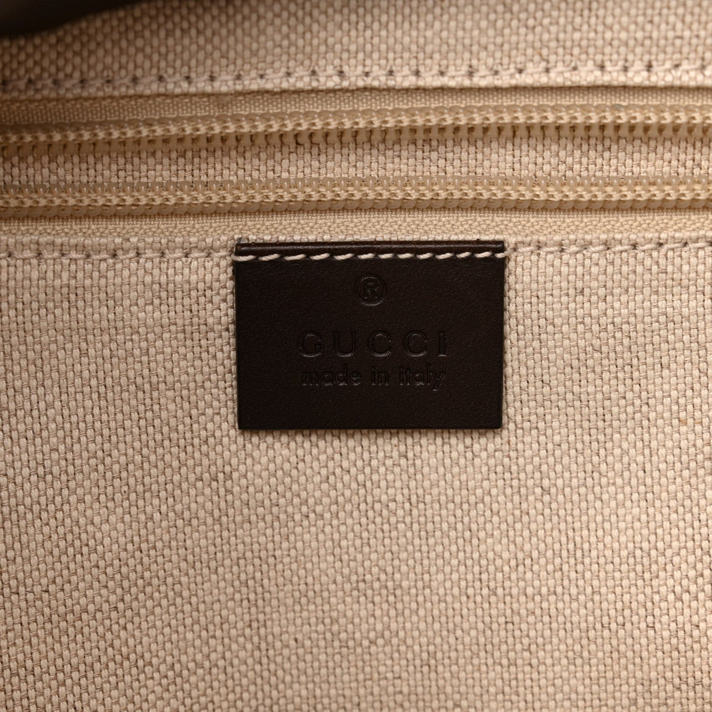 GG Supreme Monogram Medium Single Buckle Rucksack Backpack Beige Ebony Brown