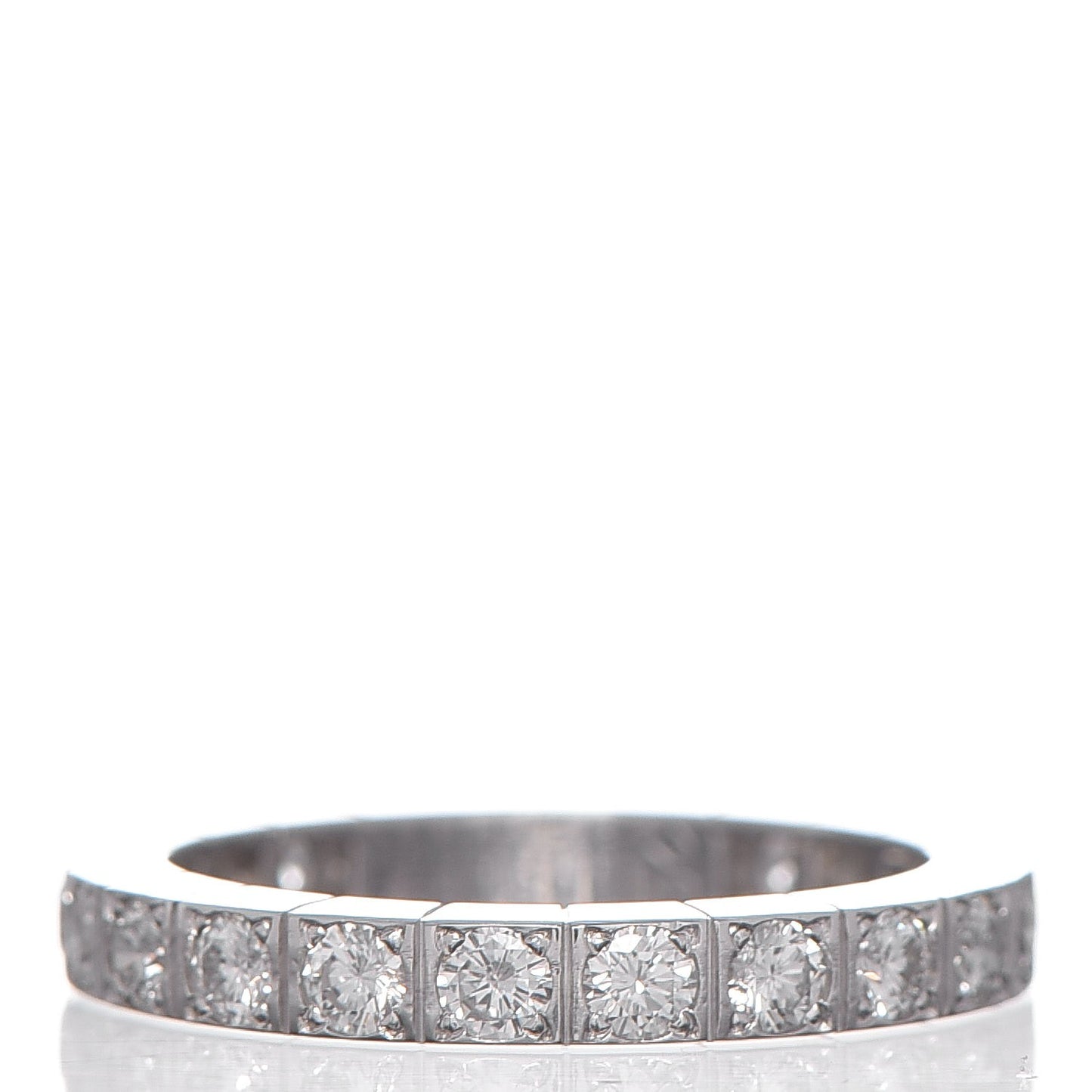 18K White Gold Diamond 3mm Lanieres Ring 52 6