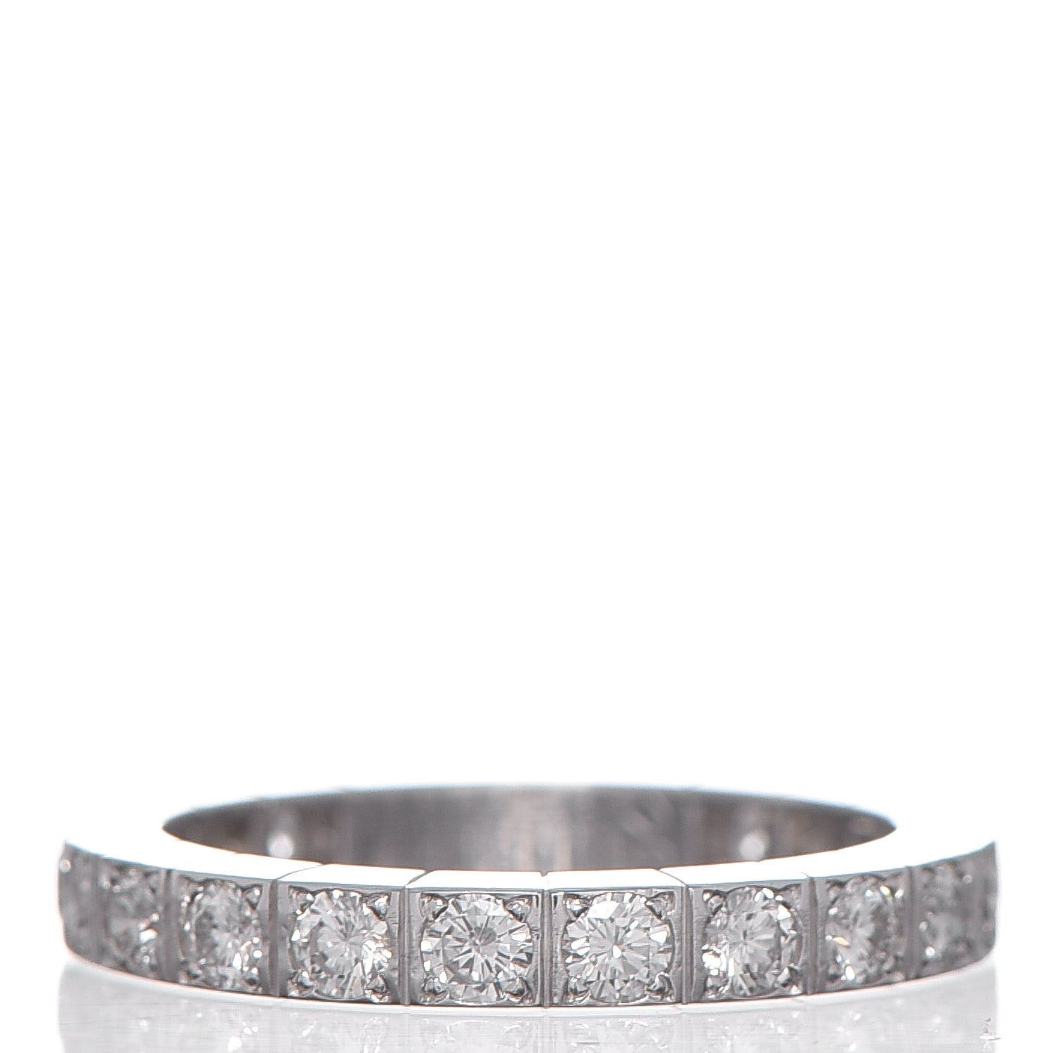 Cartier 18K White Gold Diamond 3mm Lanieres Ring 52 6 3 of 4