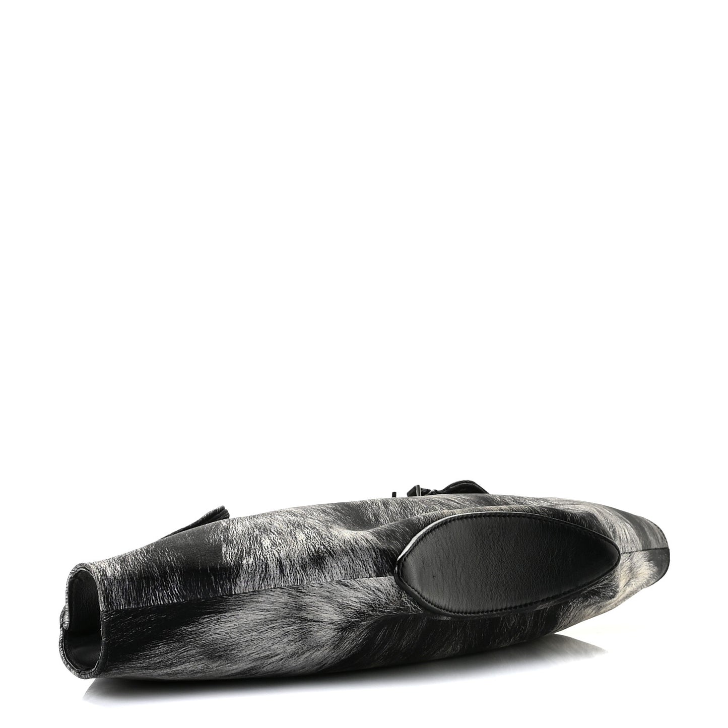 Silk Fur Print De Manta Clutch Black Grey