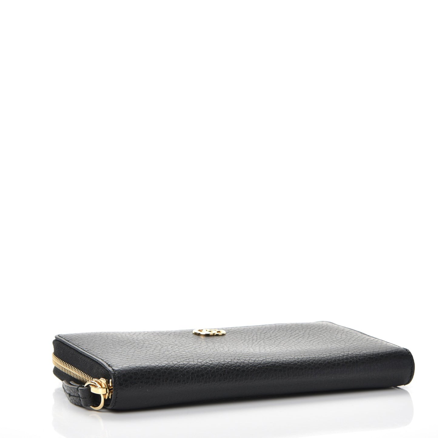 Dollar Calfskin GG Marmont Zip Around Wallet Black