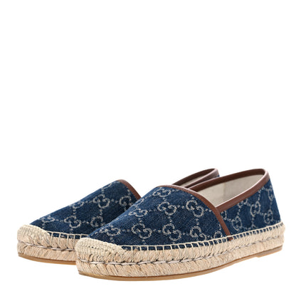 Gucci Denim GG Monogram Espadrilles 37 Blue Tea Cuir 3 of 13