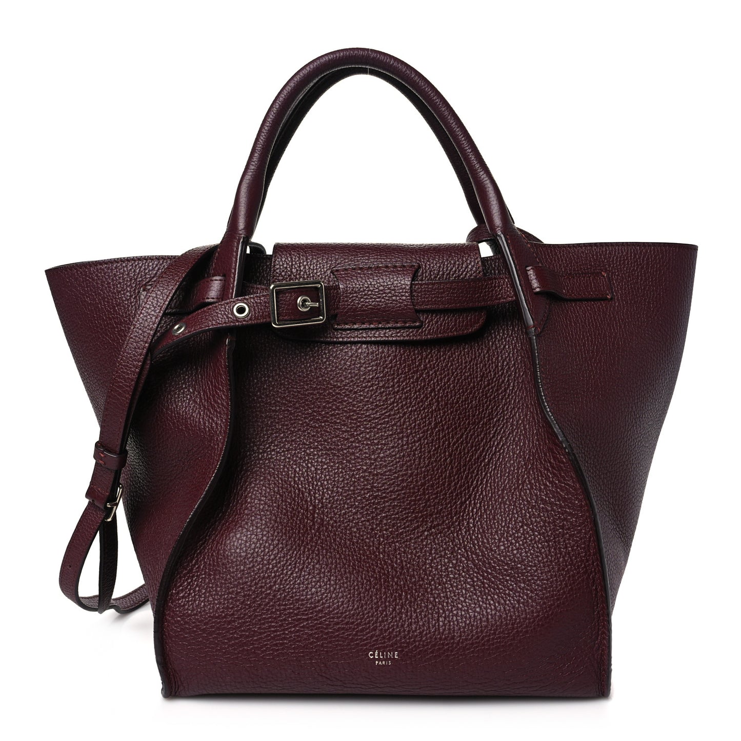 Supple Grained Calfskin Small Big Bag Wine