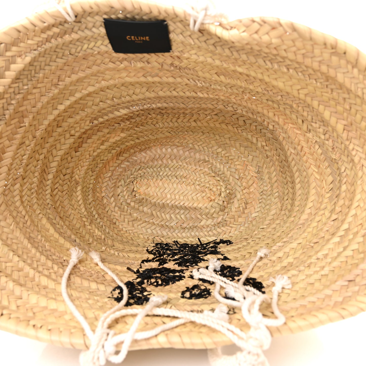 X DAVID KRAMER Raffia Calfskin Panier Bag White