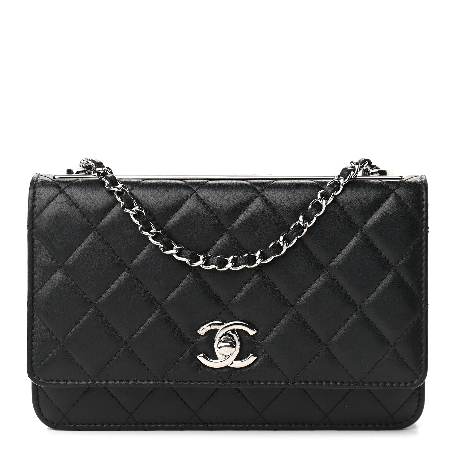 Chanel Lambskin Quilted Trendy CC Wallet On Chain WOC Black 1 of 9