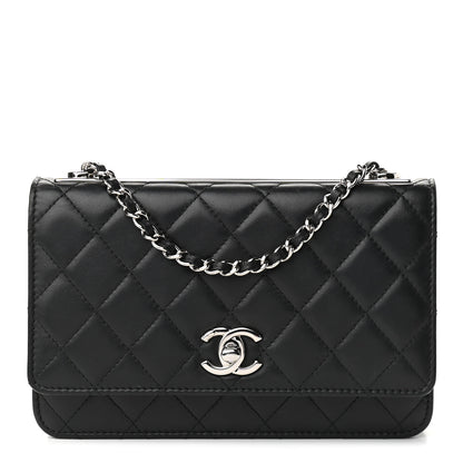 Chanel Lambskin Quilted Trendy CC Wallet On Chain WOC Black 1 of 9