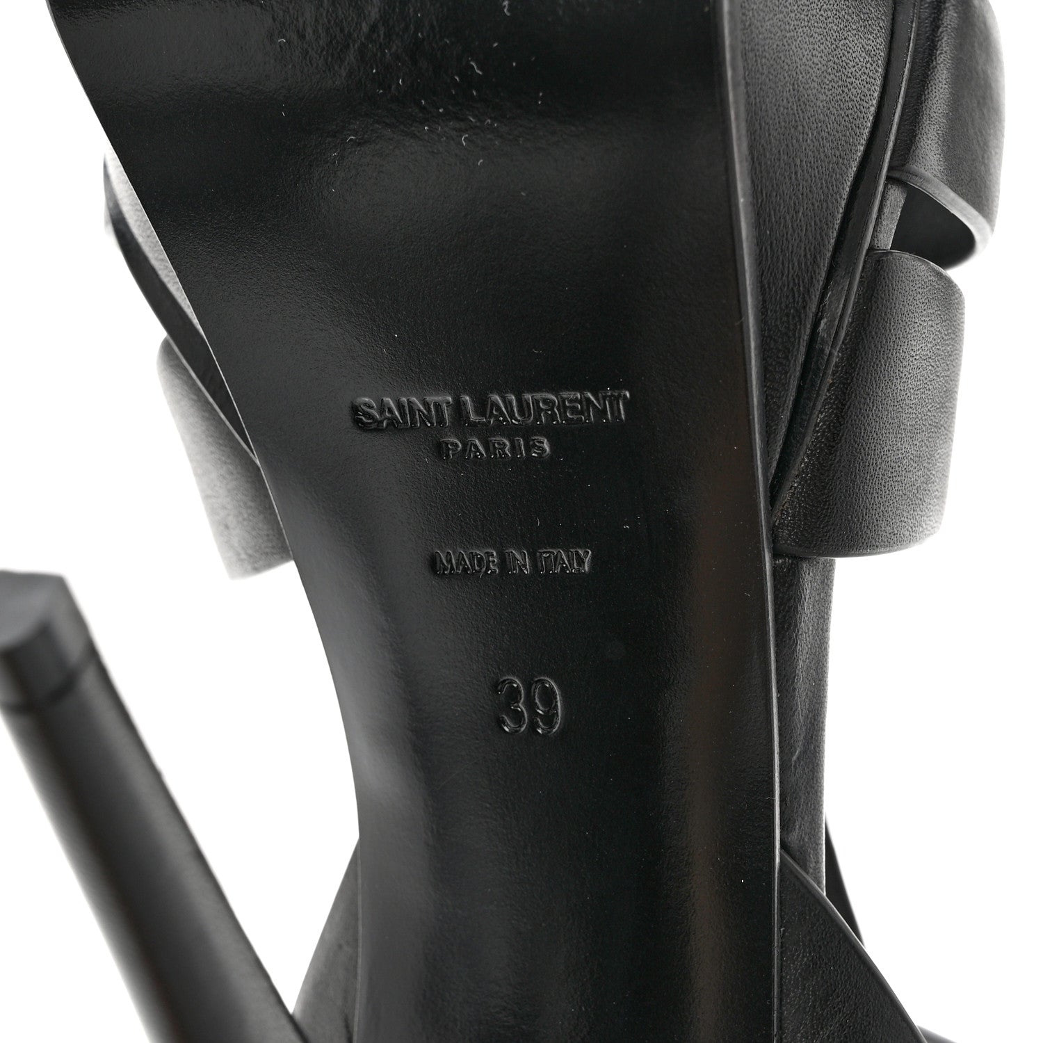Saint Laurent Calfskin Tribute 105 Platform Sandals 39 Black 6 of 8