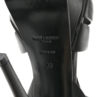 Saint Laurent Calfskin Tribute 105 Platform Sandals 39 Black 6 of 8