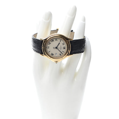 Cartier 18K Yellow Gold Alligator 33mm Cougar Quartz Watch 2 of 7