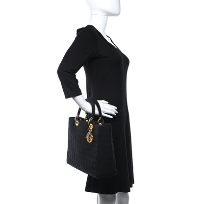 Christian Dior Nylon Cannage Large Lady Dior Black 2 of 11