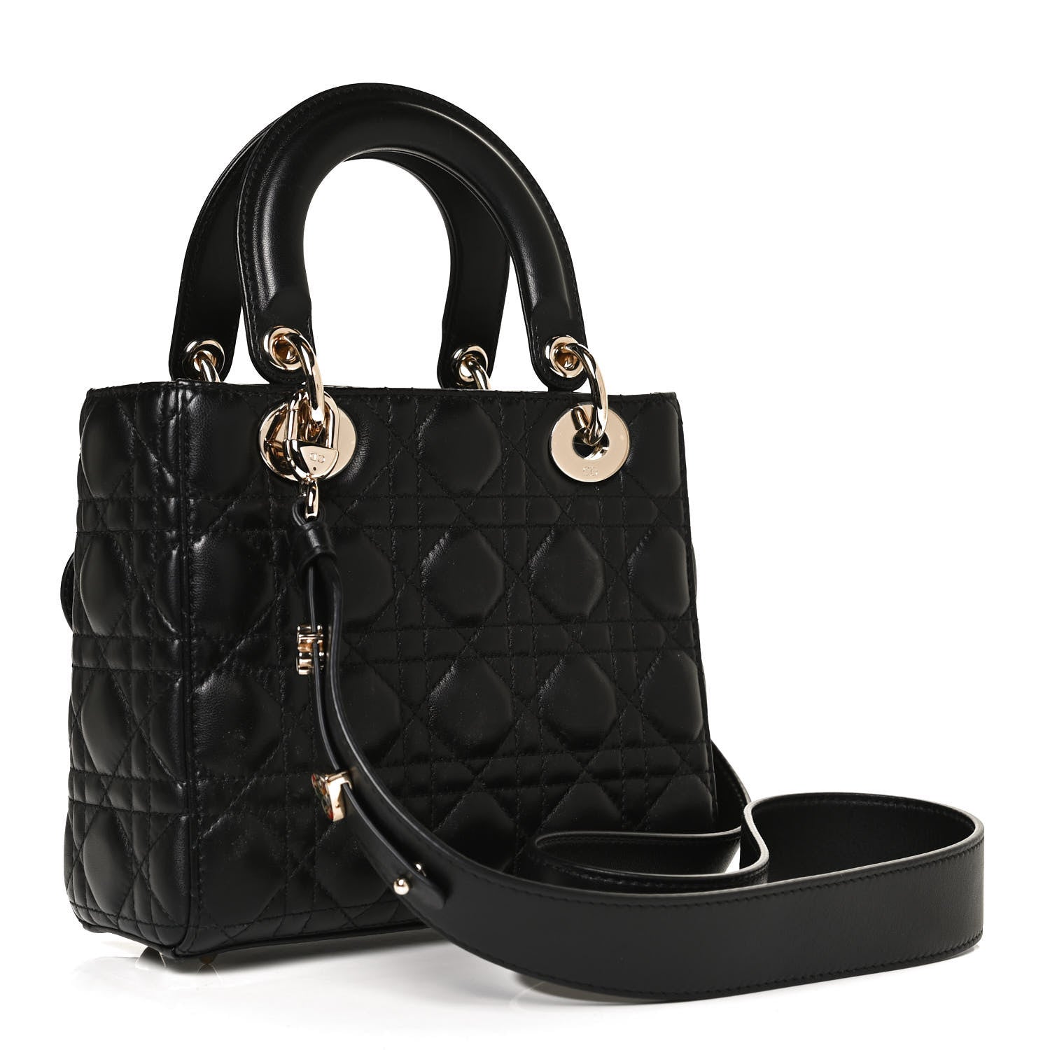 Christian Dior Lambskin Cannage Small Lucky Badges My Lady Dior Black 3 of 11