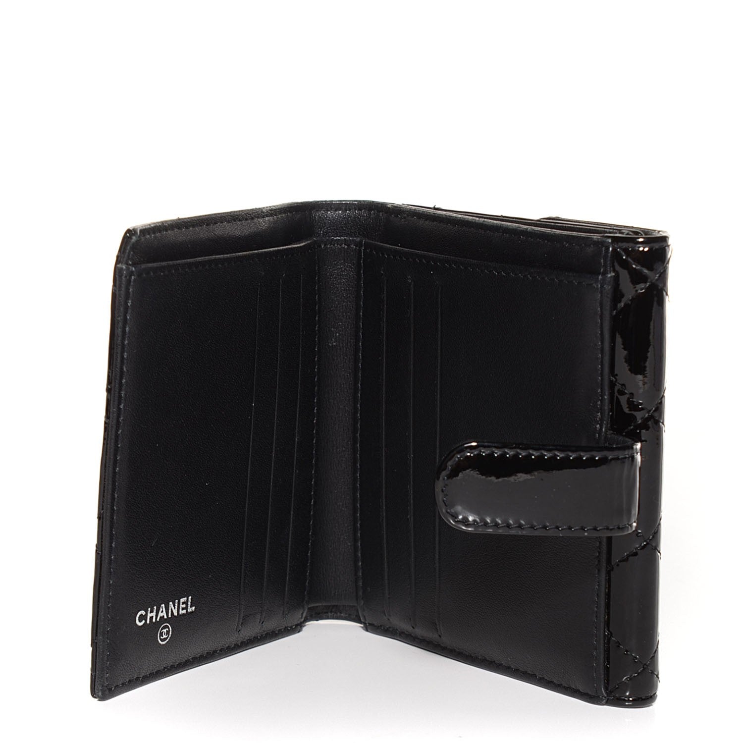 Chanel Patent Quilted Brilliant French Flap Wallet Black 6 of 9