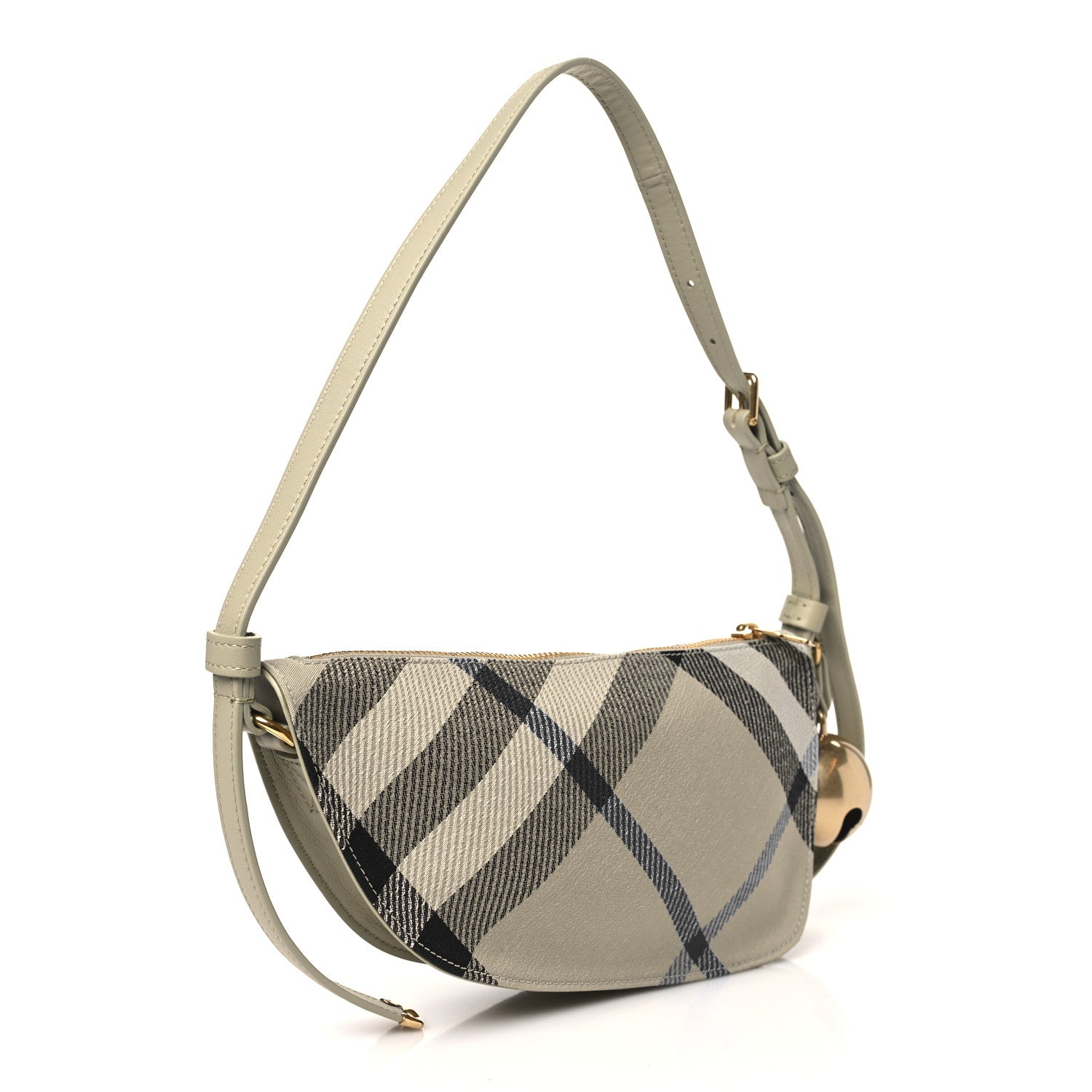 Burberry Jacquard Check Mini Shield Bag Lichen 3 of 10
