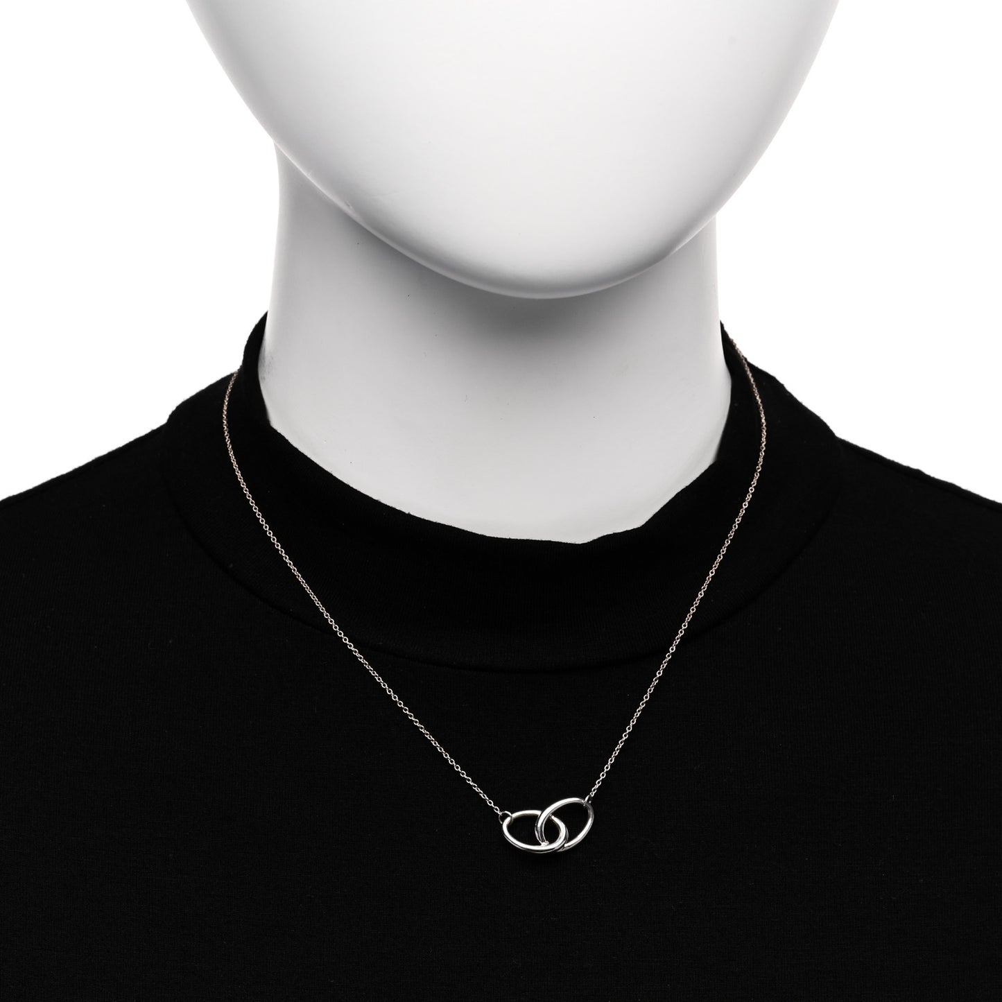Sterling Silver Elsa Peretti Interlocking Ovals Pendant Necklace