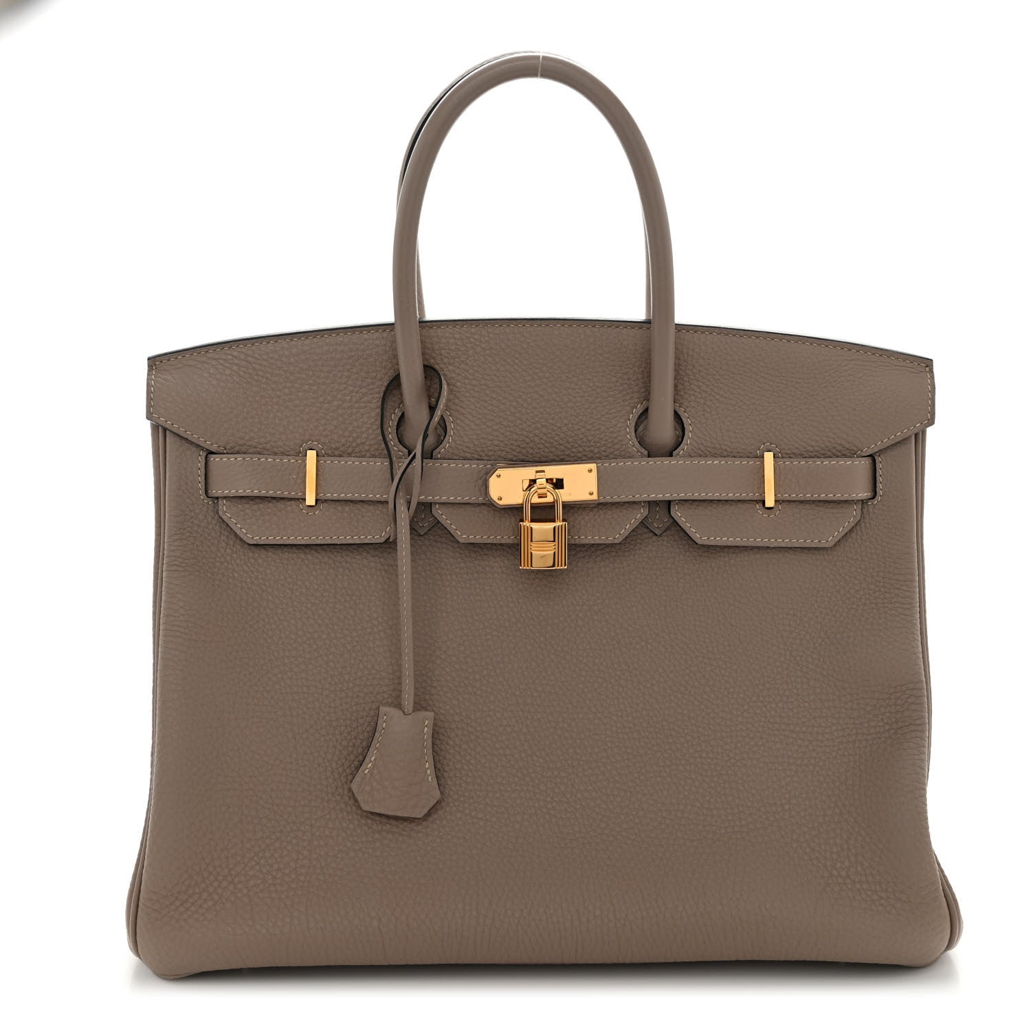 Hermes Togo Horseshoe Birkin 35 Gris Tourterelle Rose Tyrien 1 of 12