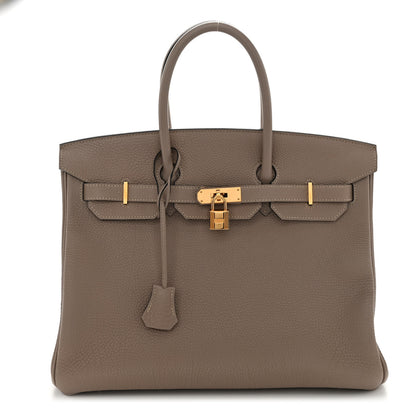 Hermes Togo Horseshoe Birkin 35 Gris Tourterelle Rose Tyrien 1 of 12