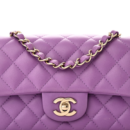 Chanel Lambskin Quilted Mini Rectangular Flap Purple 8 of 10