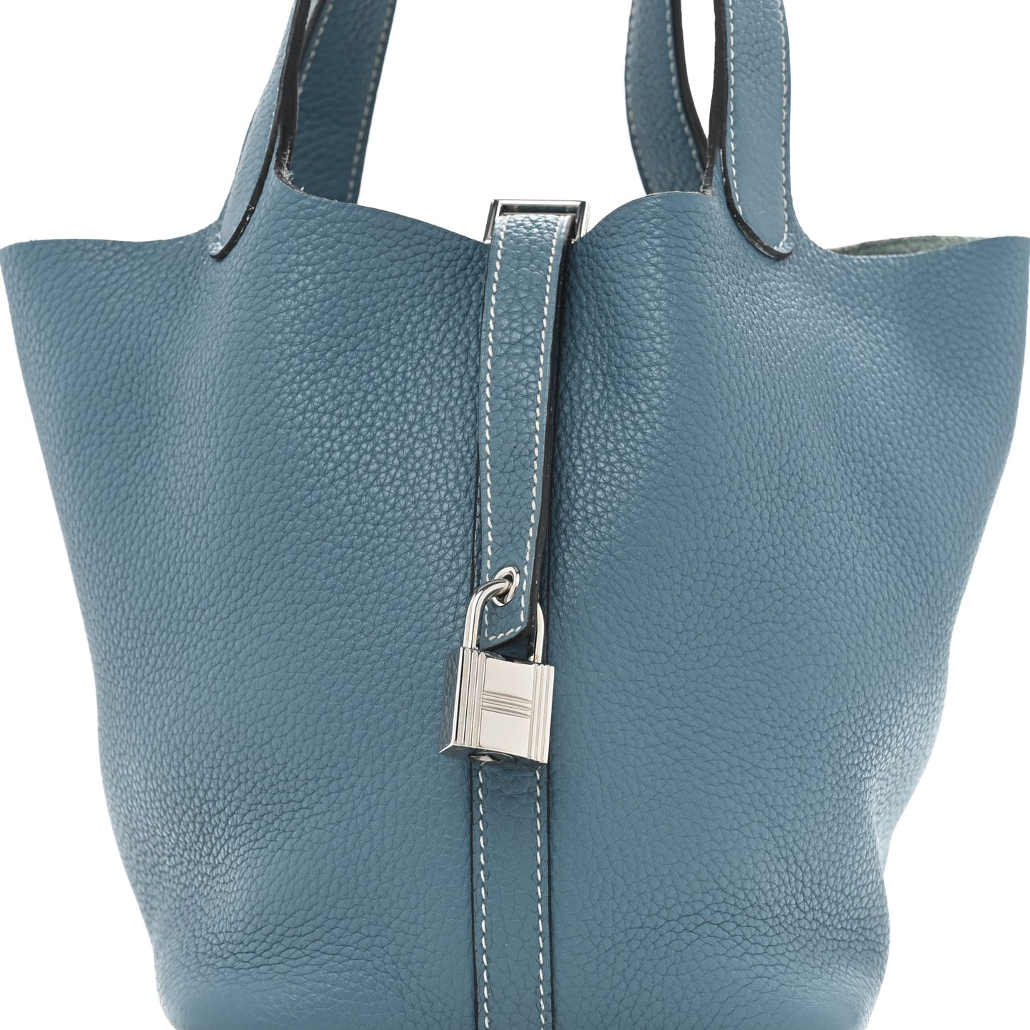 Taurillon Clemence Picotin Lock 18 PM Blue Jean