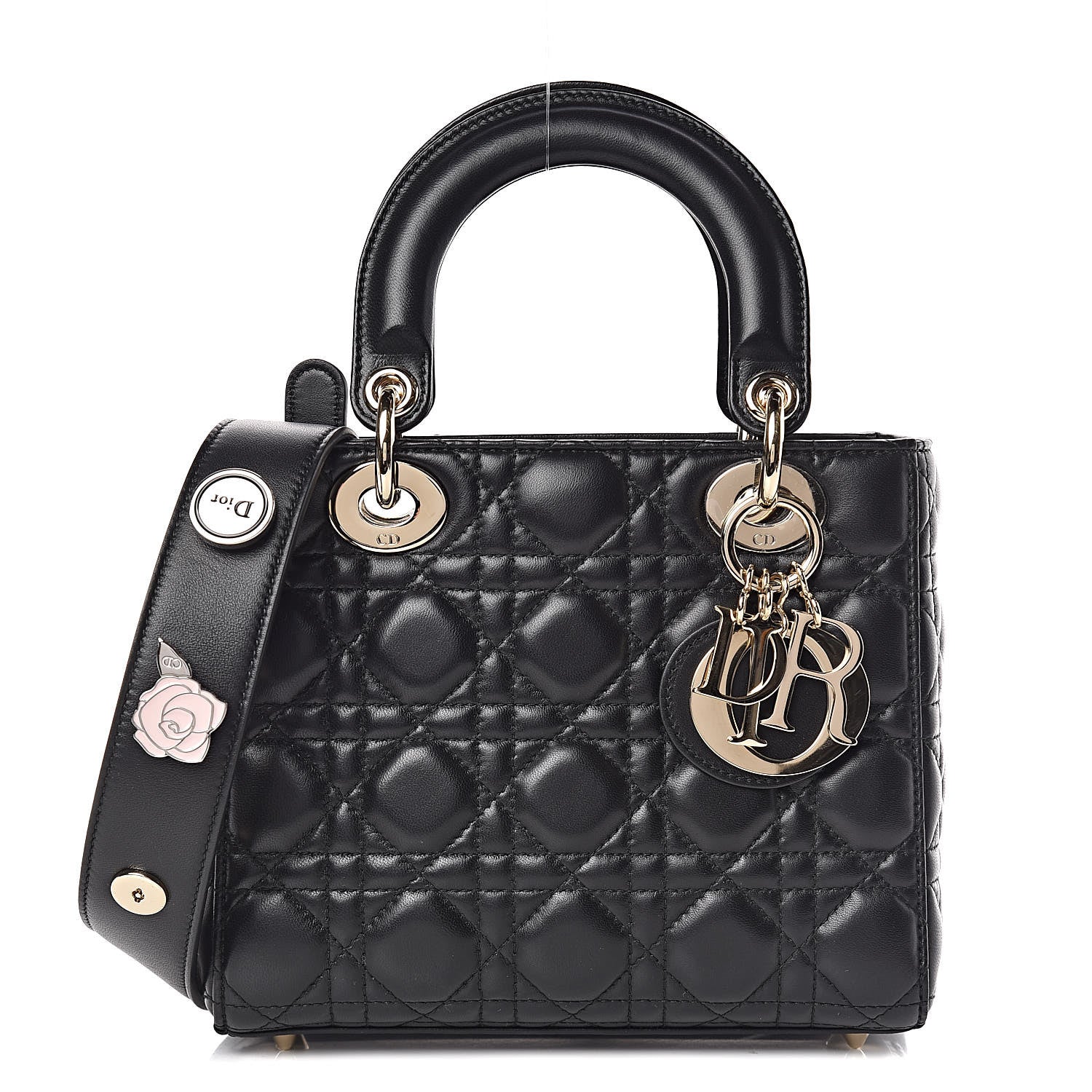 Christian Dior Lambskin Cannage Small Lucky Badges My Lady Dior Black 1 of 9
