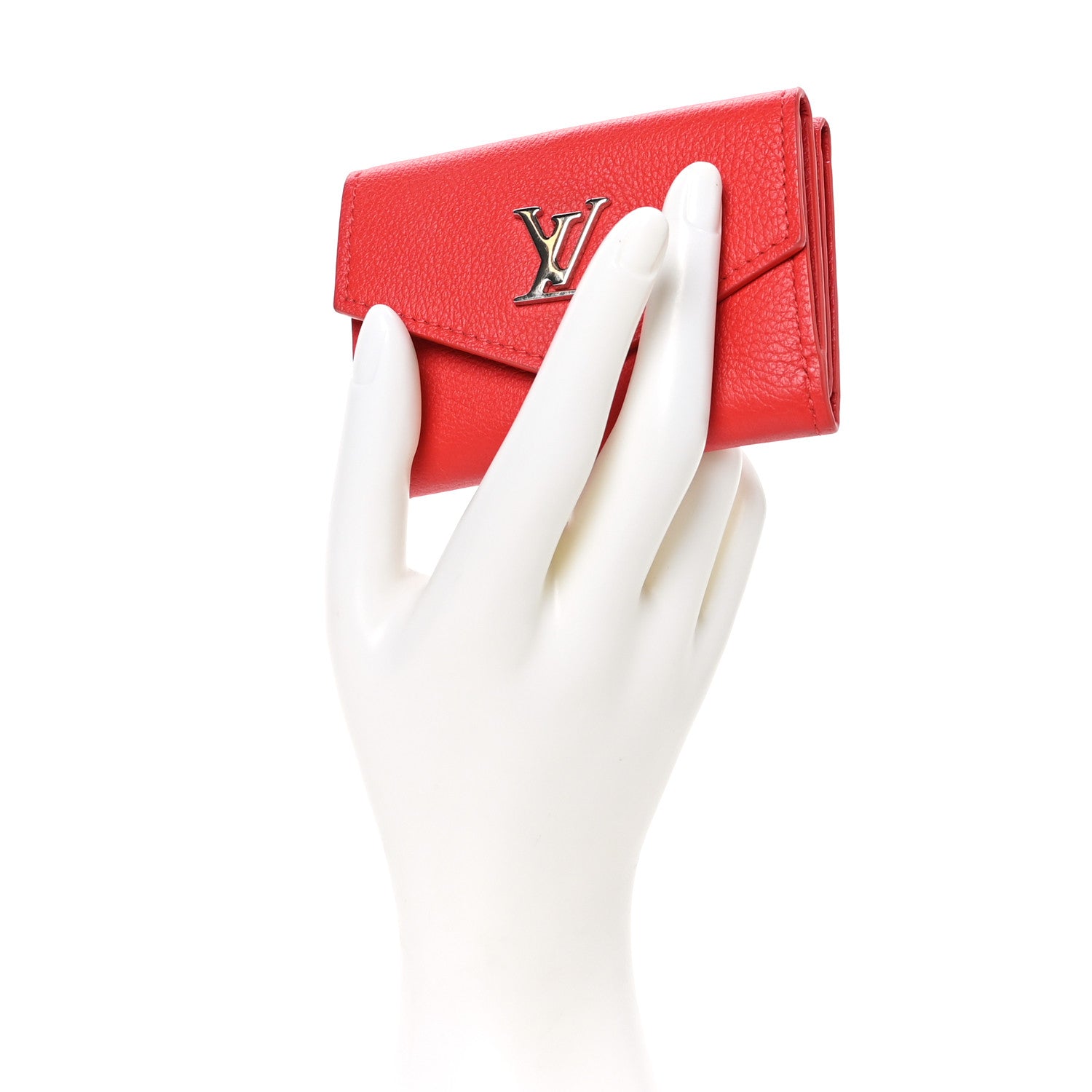 Louis Vuitton LOUIS VUITTON Soft Calfskin My Lockme Compact Wallet Poppy 2 of 8