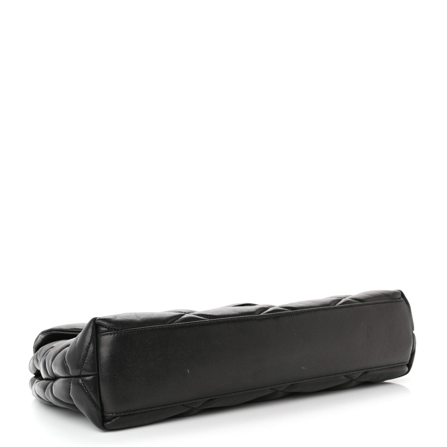 Lambskin Quilted Sade Puffer Envelope Clutch Black