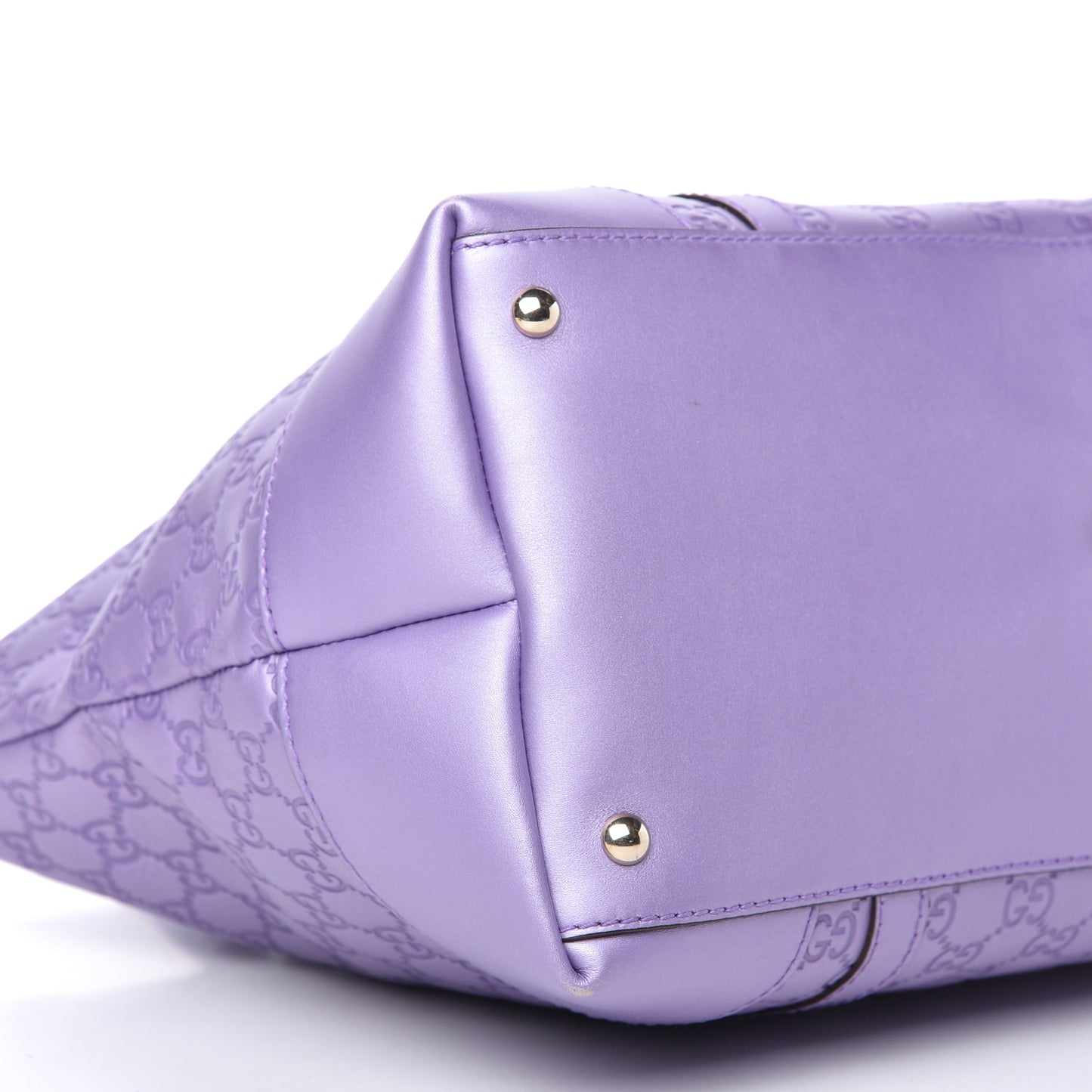 Metallic Guccissima Lovely Heart Tote Purple