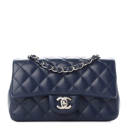 Chanel Caviar Quilted Mini Rectangular Flap Navy 1 of 9